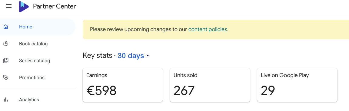 Google Play Earnings Example