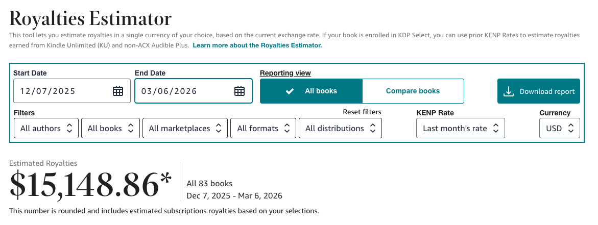 KDP Earnings Example